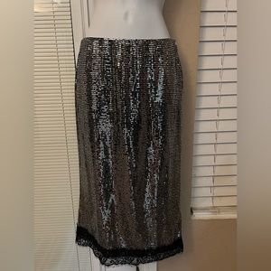 ZARA black and silver sequence skirt long brand new